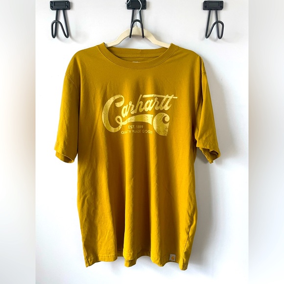 Carhartt Other - Carhartt, men’s large, gold/mustard yellow short sleeve logo tshirt relaxed fit